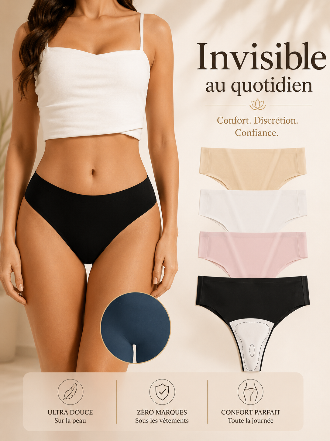 Unsichtbare Anti-Cameltoe-Premium-Unterhose