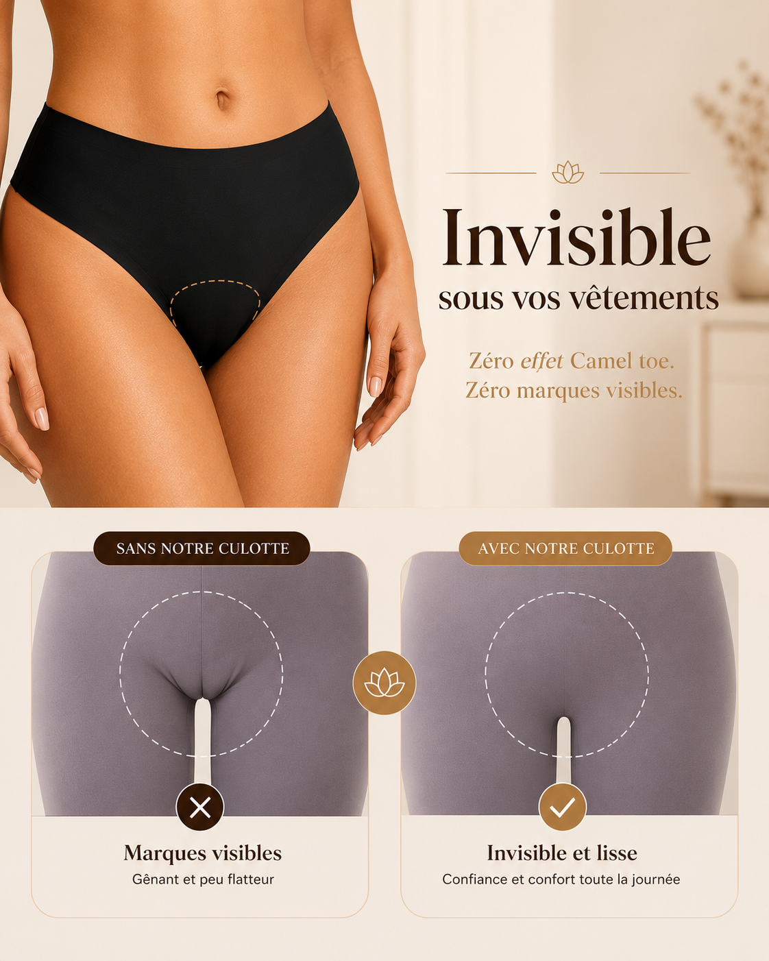 Unsichtbare Anti-Cameltoe-Premium-Unterhose