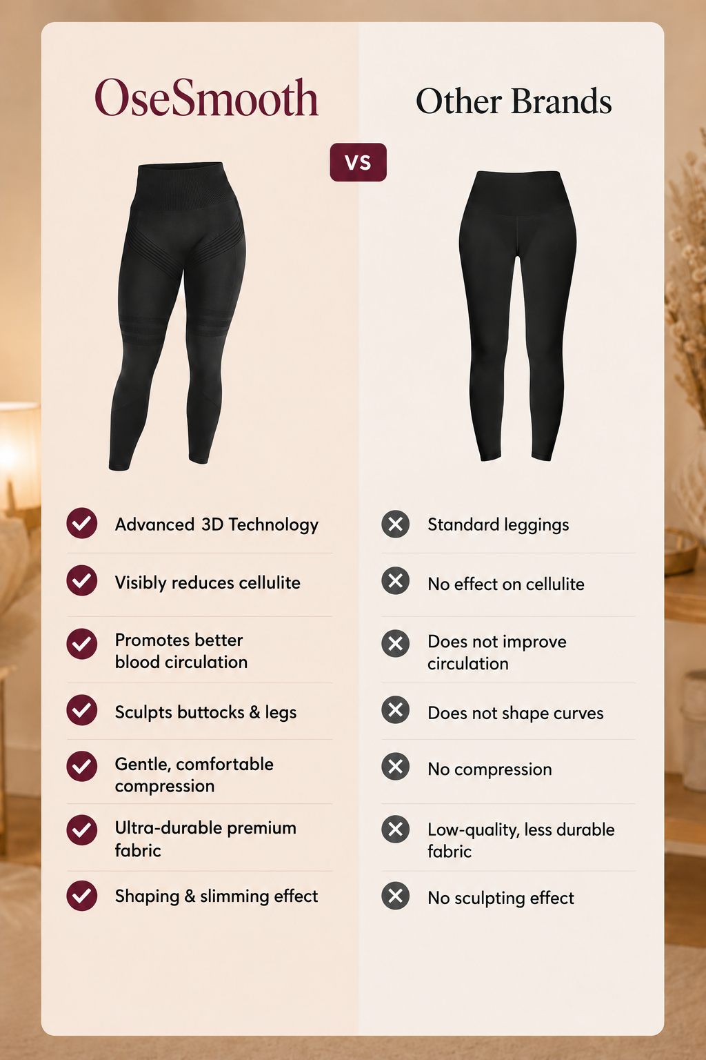 Legging 3D sculptant, gainant et anticellulite